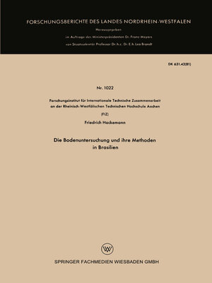 cover image of Die Bodenuntersuchung und ihre Methoden in Brasilien
